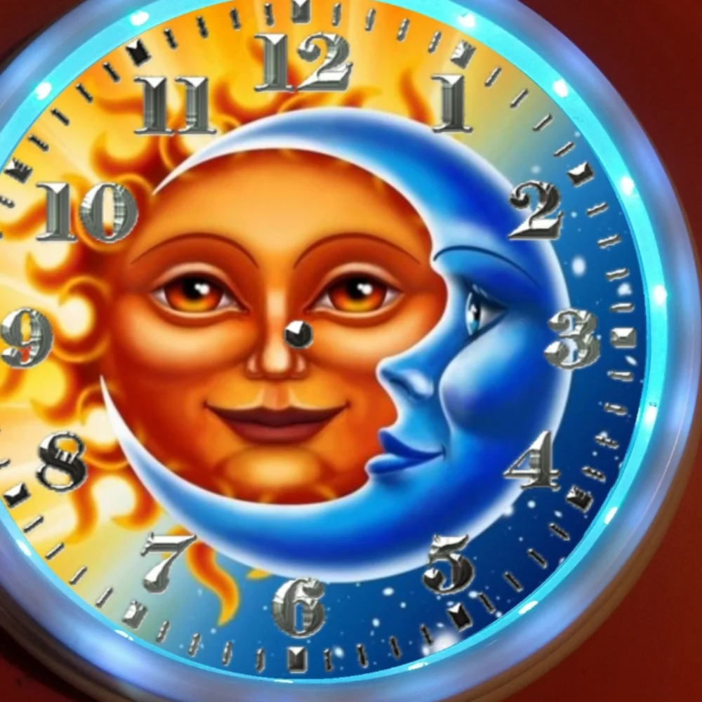 Sun n moon led lights clock